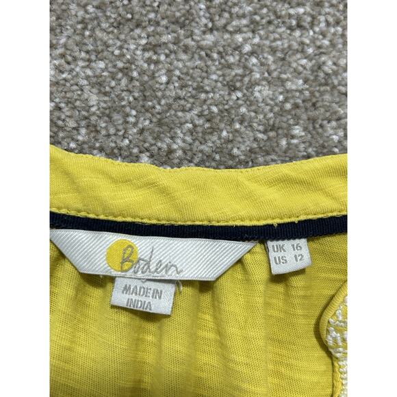 Boden US size 12 Embroidered Yellow Top - Picture 4 of 8